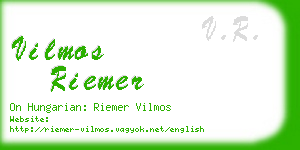 vilmos riemer business card